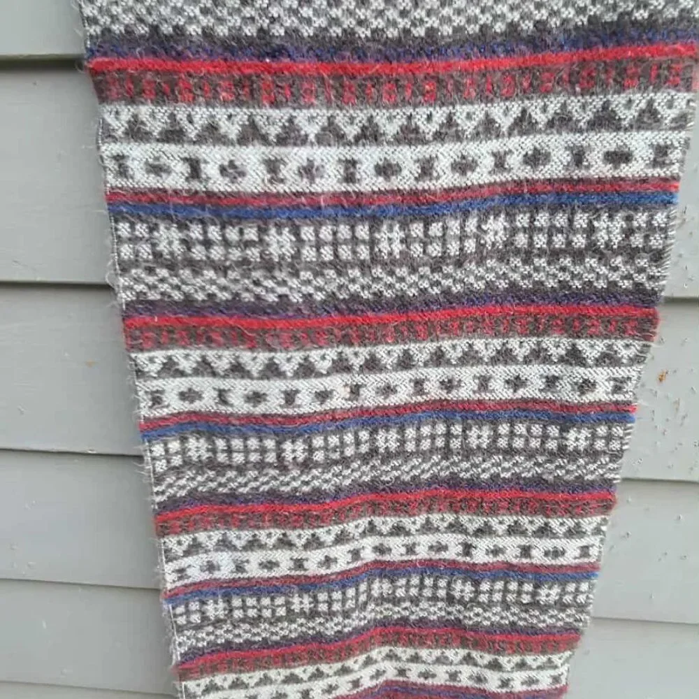 Acrylic Winter Scarf Black Burgundy Gray